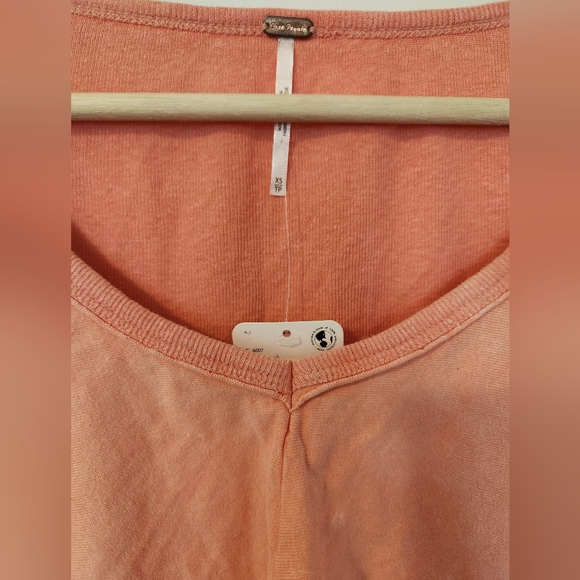 NWOT Free People Ruffle Top Peach Color - Picture 2 of 6